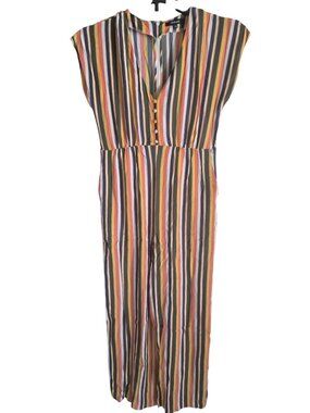 Madewell Multicolor Striped Sleeveless Jumpsuit Size 4